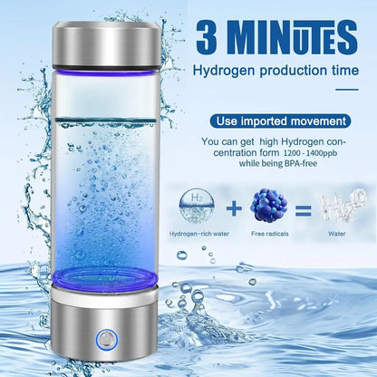 420ml Hydrogen-Rich Water Cup Electric Hydrogen Rich Water Generator Bottle Titanium Quality Filter Portable Antioxidant